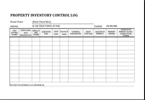 10 Property Inventory Templates Project Management Templates