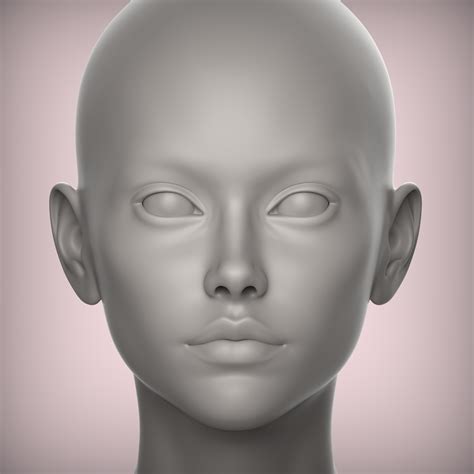 Файл Stl 34 3d Head Face Female Character Female Teenager Portrait Doll Bjd Low Poly 3d Model ♀️