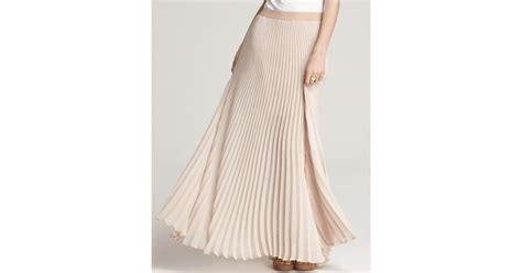 Bcbgmaxazria Skirt Estel Sunburst Pleated Maxi In Natural Lyst