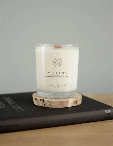 Verbena Candle Soy Candle With Wood Wick Essential Oil Candles