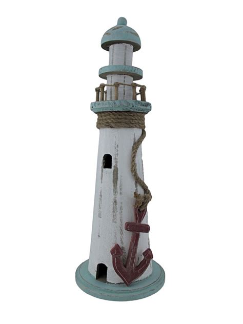 Distressed Finish Wooden Lighthouse Nautical Beach Decor Beach Decor