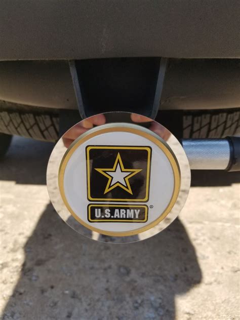 Us Army Trailer Hitch Cover 2 Hitches Stainless Steel Gold Trim