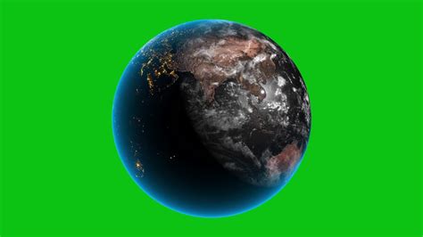 Realistic 3d Planet Earth Rotation Loop Animation On Green Screen