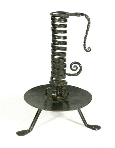 Vintage Samuel Yellin Wrought Iron Courting Spiral Candle Holder