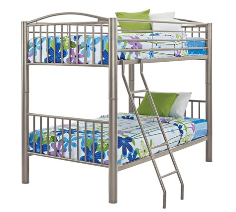941 138 Heavy Metal Pewter Twin Over Twin Bunk Bed Powell