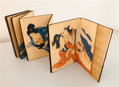 antique japanese shunga pillow book etsy