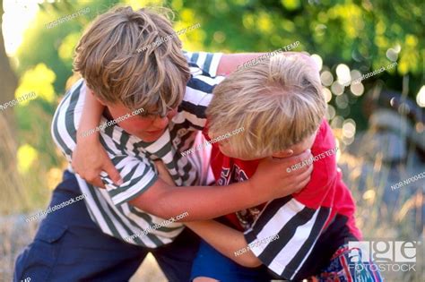 Two Boys Fighting With Each Other Stock Photo Picture And Rights