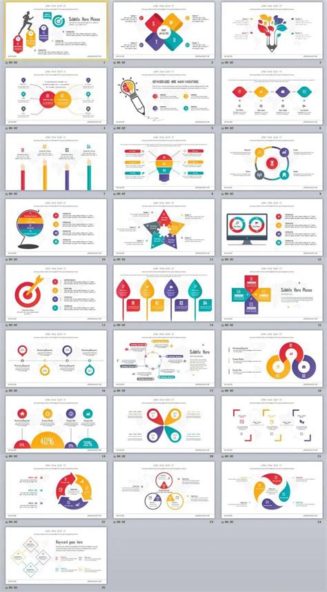 25 Infographics Multicolor Powerpoint Template Infographic