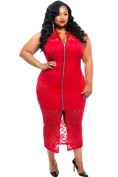 Shop over 5,100 top zip front and earn cash back all in one place. Wholesale Plus Size Sleeveless Lace Zipper Front Dress in Red