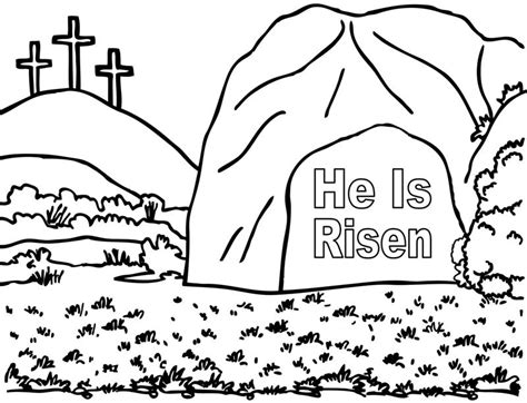 He Is Risen Coloring Page Crafting The Word Of God