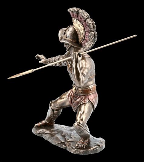 Veronese Gladiator Figurine Murmillo In Fight With Spear