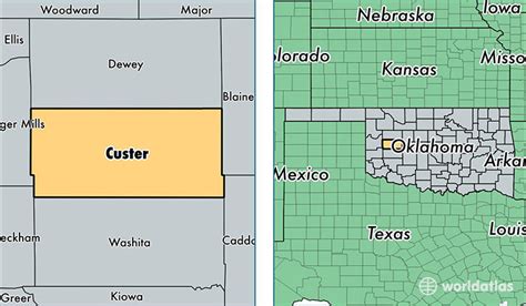 Custer County Oklahoma Map Of Custer County Ok Where