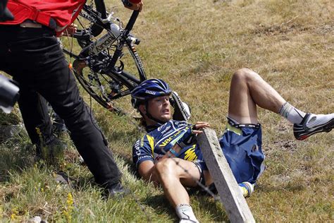 With 37 km to go in the stage, a france television car tried to sneak past the breakaway, against commissaires orders , and collided. It's five years since Johnny Hoogerland's Tour de France ...