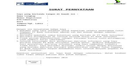 Surat Pernyataan Doc Document