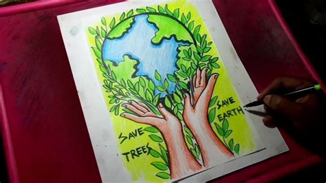 Save Earth Poster Penggambar