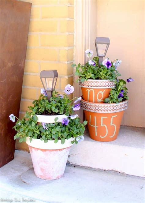 How to make your own tiered terracotta planter. Tiered Flower Pot Planters with Solar Lights — Homebnc