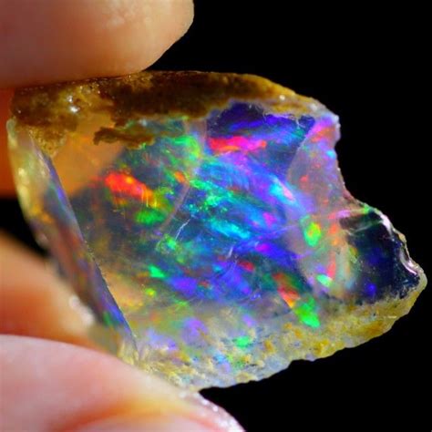 16ct Rainbow Contraluz Ethiopian Welo Rough Specimen Rough Opal