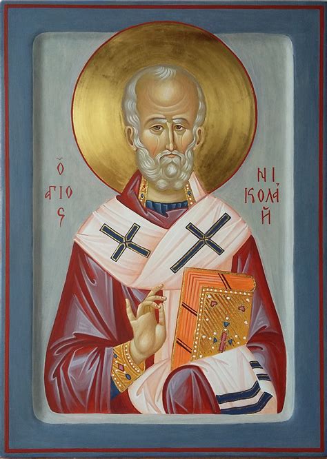 Saint Nicholas Hand Painted Byzantine Icon 20 X 30 Cm Etsy