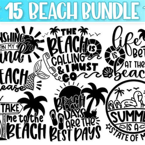 Beach Svg Quotes Bundle Summer Shirt Svg Design Beach Shirt Etsy