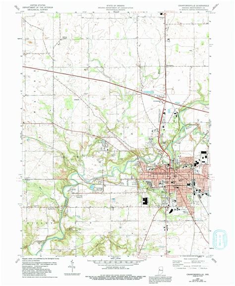Classic Usgs Crawfordsville Indiana 75x75 Topo Map Mytopo Map Store