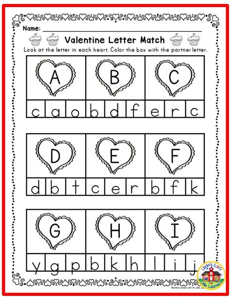 Valentines Day Abc Matching Printables Worksheets Valentine Worksheets Letter Recognition