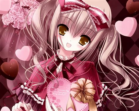 Happy Valentine Day Red Pretty Rose Valentine Floral Sweet Anime