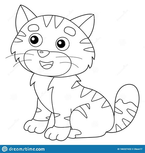 Cats are our favorite pets. Coloring Page Outline Of Cartoon Striped Cat. Pets ...