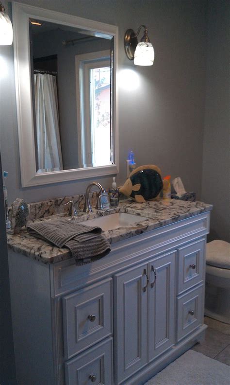 As décor trends move forward, it is a look that becomes increasingly popular, and for good reason. Gray and blue bathroom | Small bathroom redo, Blue ...