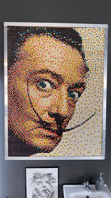 Salvador Dali Mosaic Painting With Pins Etsy