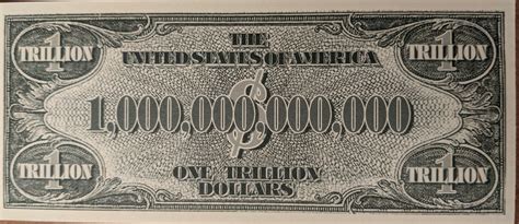 Original 1000000000000 1 Trillion Dollar Bill Novelty Looks