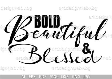 Vector Bold Beautiful And Blessed Ai Eps Pdf Svg Dxf Png Etsy Digital