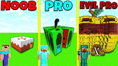 Minecraft Battle Noob Vs Pro Vs Evil Pro Food House Build Challenge