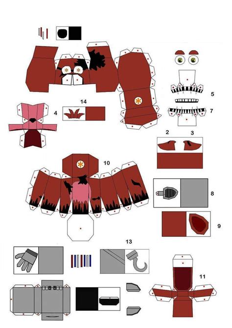 Withered Foxy Part 1 By Frydu1987 Fnaf Crafts Paper Doll Template