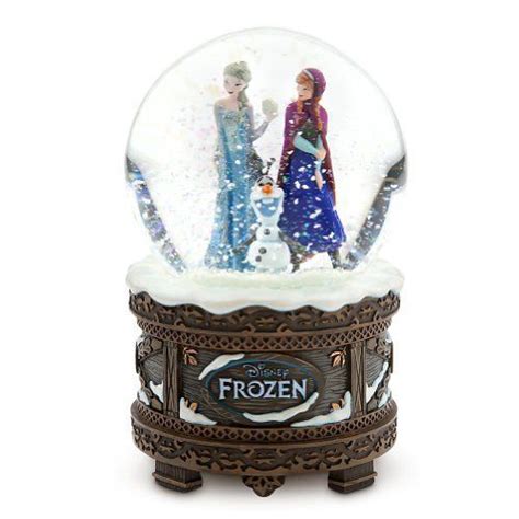 Disney Store Frozen Anna Elsa And Olaf Musical Snowglobe Snow Globes