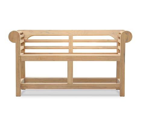 Teak Lutyens Style Wooden Garden Bench Low Back 135m