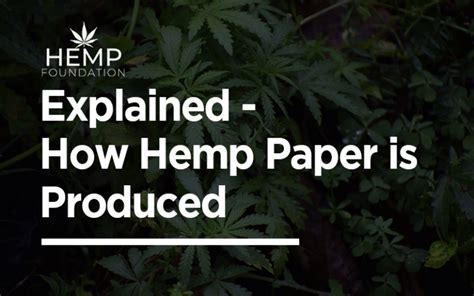 Explained How Hemp Paper Is Produced Hemp Foundation