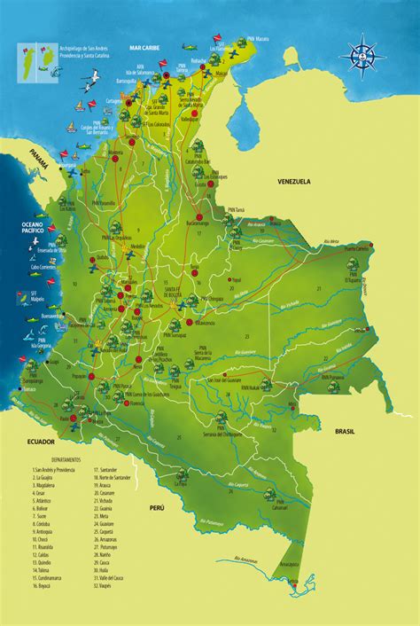 Ver más ideas sobre mapa de colombia, mapas, colombia. Mapa turístico de Colombia - Mapa de Colombia