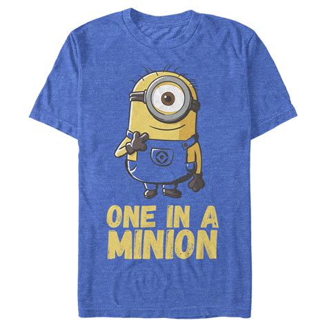men s despicable me minions one in a minion graphic tee royal blue heather x large