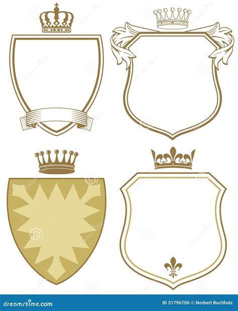 Coat Of Arms Or Shields Stock Vector Illustration Of Graphic 31796706