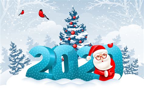 Download Wallpapers Happy New Year 2020 4k Christmas Winter