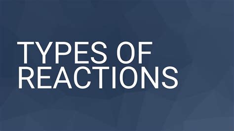 Types Of Reactions Youtube