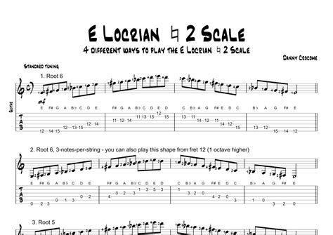 E Locrian Natural 2 Scale 4 Ways To Play Sheet Music Traditional