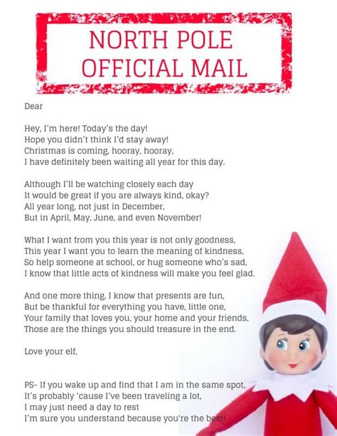 Elf On Shelf Back Letter Letter From Santa Template Ideas