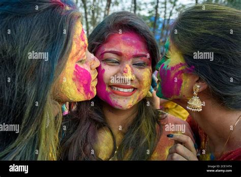 Young Indian People Celebration Holi Festival In India Stock Photo Alamy