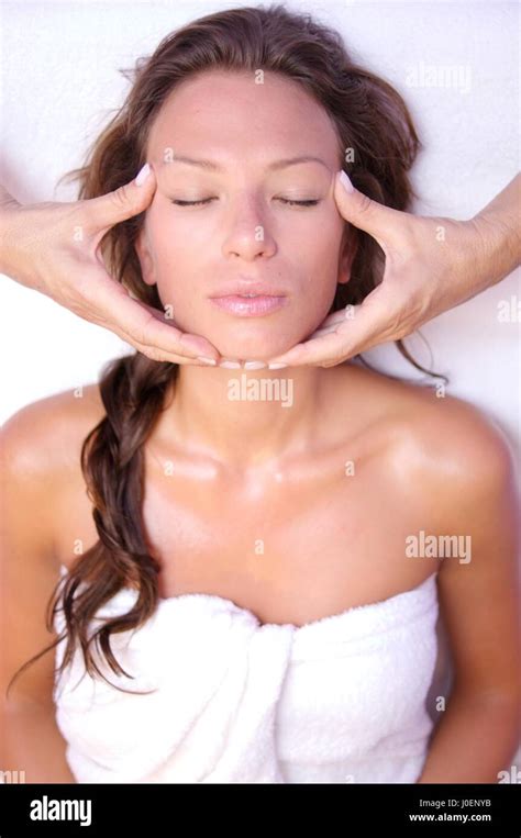 Woman Receiving Facial Massage Stock Photo Alamy