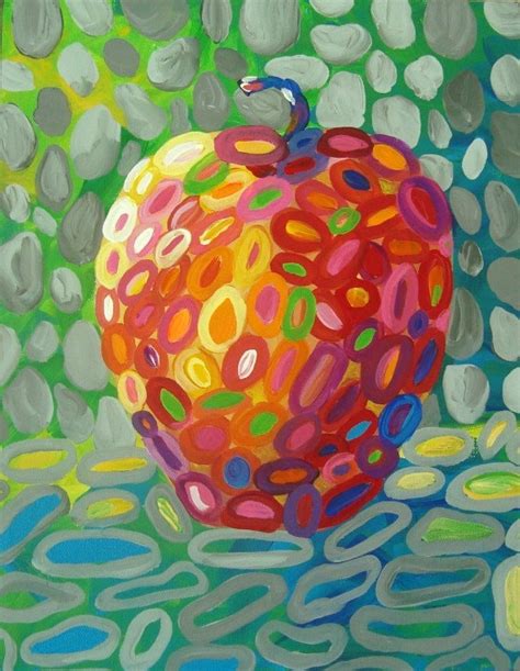 Abstract Apple Fruit Painting Modern By Tracyhallart On Etsy