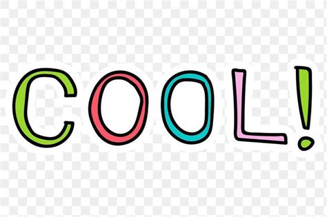 Doodle Colorful Cool Word Sticker Design Element Free Image By