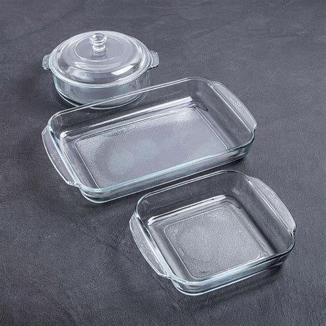 Libbey Baker S Basics Glass Bakeware Combo Set Of 4 Clear Kitchen Stuff Plus