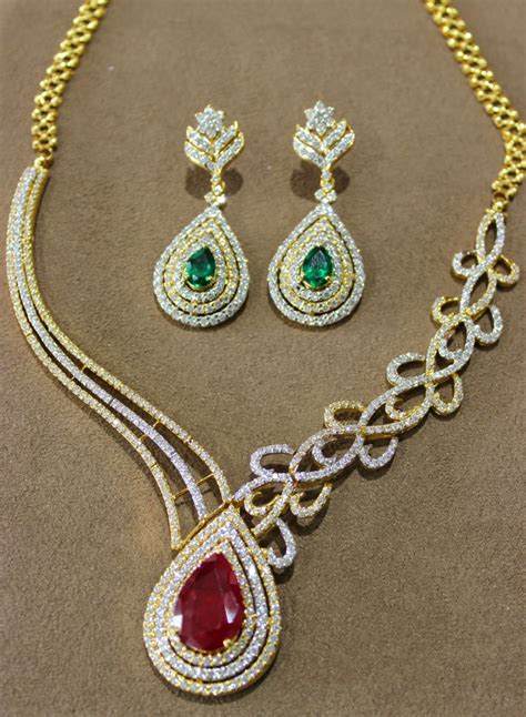 Bridal Diamond Necklace Indian Jewellery Designs