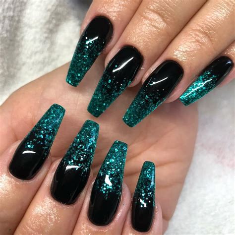 Coffin nails are made for ombre. 65 Popular Gel Glitter Coffin Nail Designs in 2020 ...